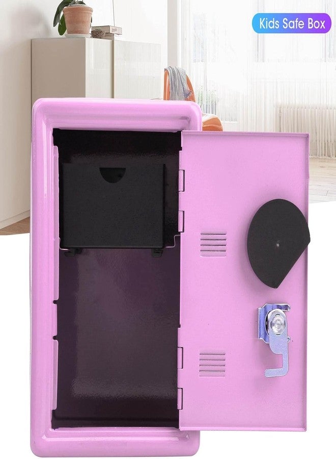 Delzon حصالة نقود معدنية آمنة جديدة من ديلزون - حصالة نقود للأطفال، صندوق نقود صغير مبتكر على شكل صراف آلي، حصالة نقود معدنية مع قفل ومفتاحين (وردي) - Image 3